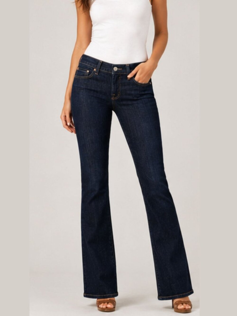 7 For All Mankind Dojo Bootcut Jeans Size 25 Dark Wash Made in USA